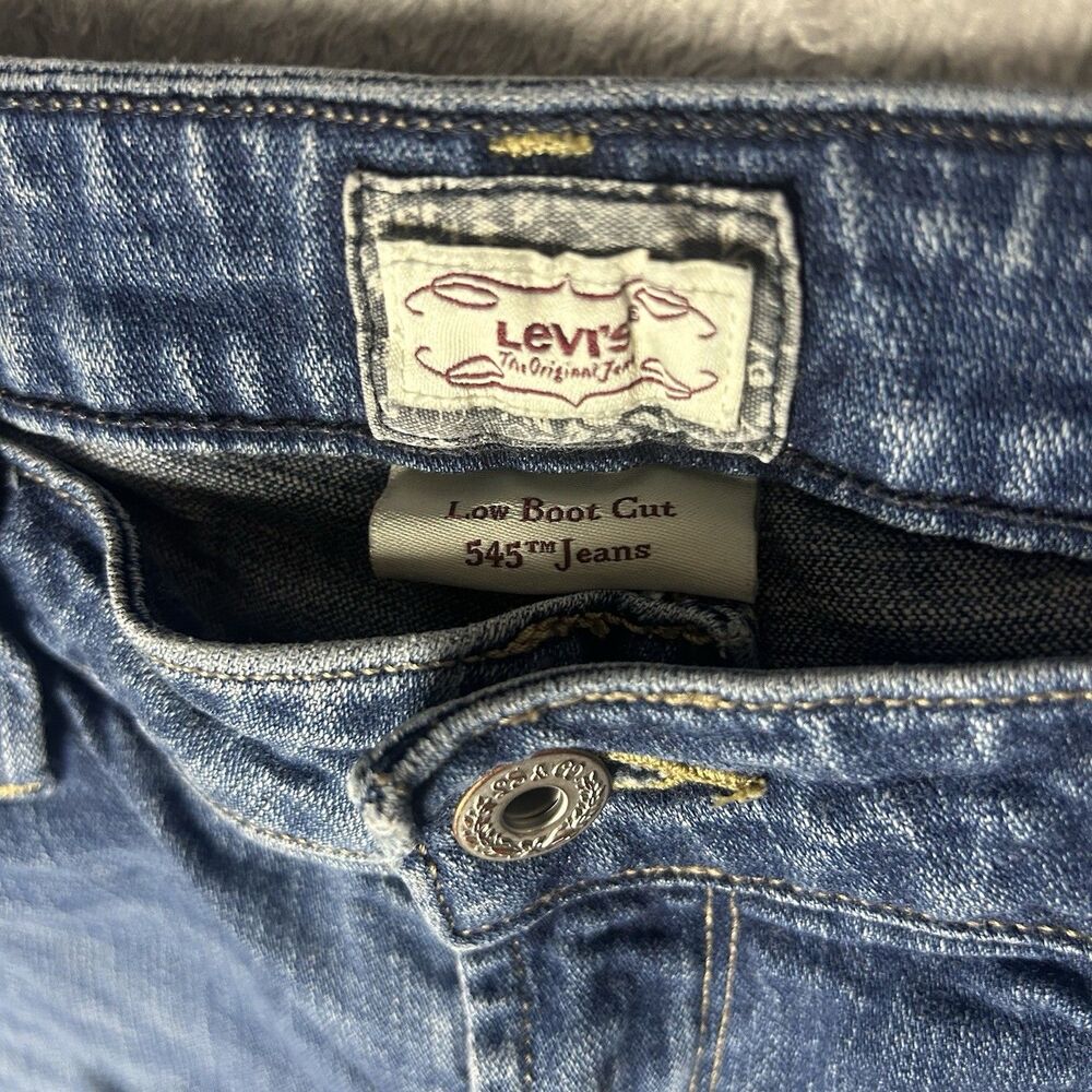 Y2K Women’s Levi’s Low Boot Cut 545 Dark Denim Jeans 2000S Western Size 10  - Picture 4 of 13
